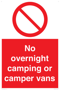 No overnight camping or camper vans